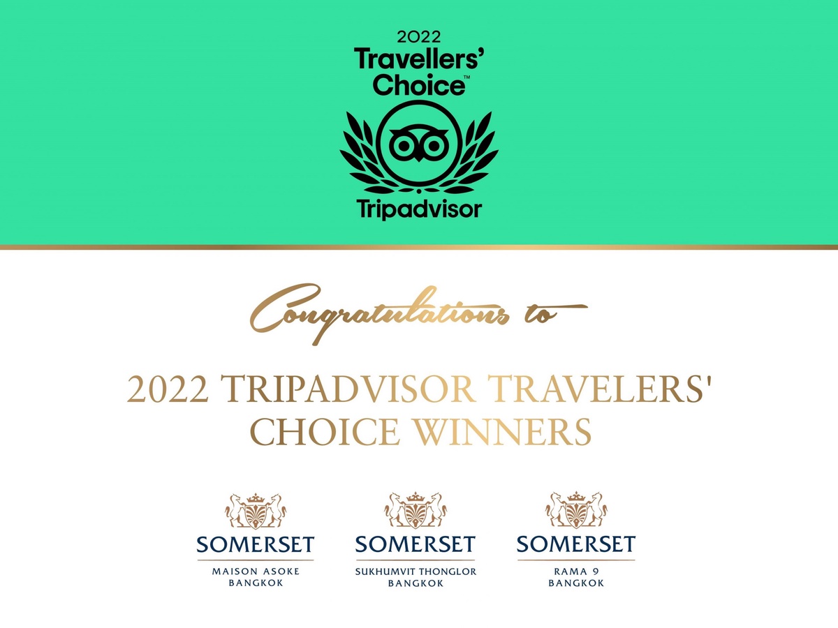 The Ascott Limited (Thailand) Properties Won 2022 Tripadvisor Travelers' Choice Award for Top 10% of Hotels