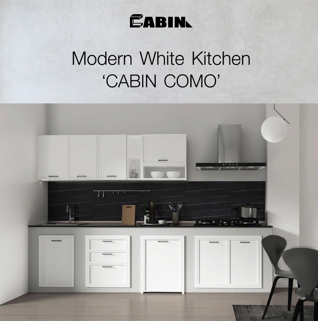 Modern White Kitchen CABIN COMO ชุดครัวบิ้วอินโทนขาว สุดคลีน ในสไตล์โมเดิร์น จากโฮมโปร
