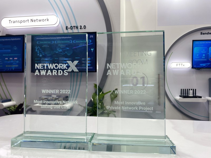 ZTE awarded Most Innovative Network Slicing Use Case and Most Innovative Private Network Project at Network X