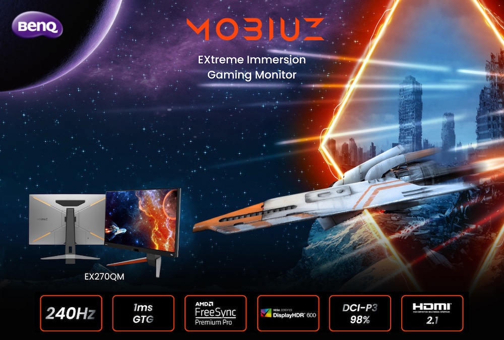 BenQ เปิดตัว EX270QM จอเกมมอนิเตอร์ตระกูล MOBIUZ รุ่นล่าสุด สัมผัสประสบการณ์เกมมิ่งทั้งภาพและเสียงสุดเอ็กซ์ตรีม