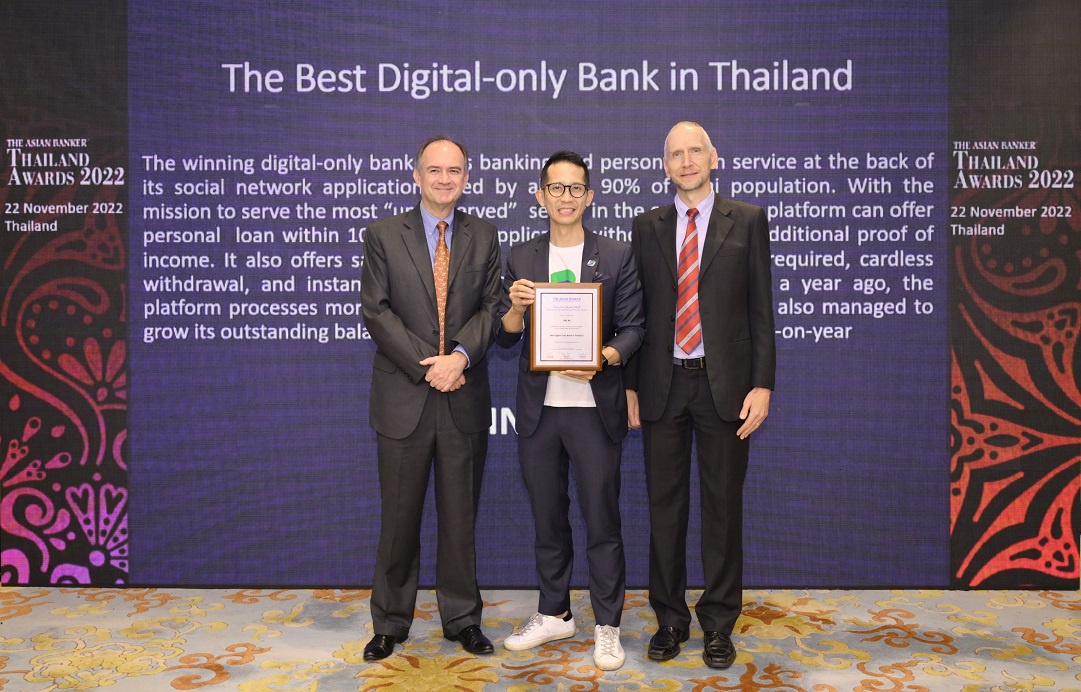 LINE BK honored with The Best Digital-only Bank in Thailand from The Asian Banker Thailand Awards 2022