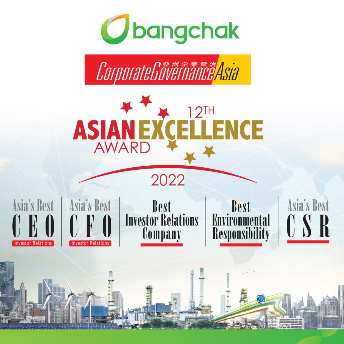 บางจากฯ คว้ารางวัลความเป็นเลิศระดับภูมิภาค Asian Excellence Awards ครั้งที่ 12 ประจำปี 2565