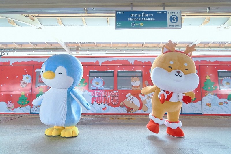 MINISO-themed BTS Skytrain brings cheer and joy to Bangkok commuters this holiday season