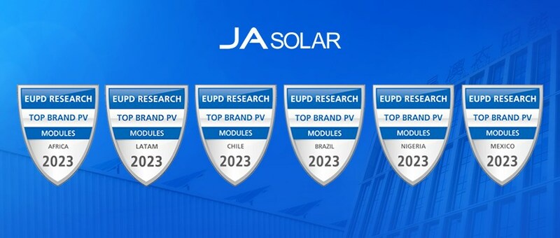 JA Solar Once Again Honored by EUPD as the Top PV Brand in LATAM and Africa Regions