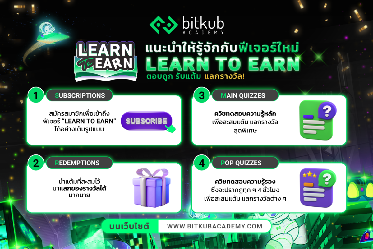 Bitkub Academy ร่วมกับ Circle จัดกิจกรรมสุดพิเศษ USDC Special Main Quiz และ USDC Learn to Earn เพื่อตอบแทนลูกค้า