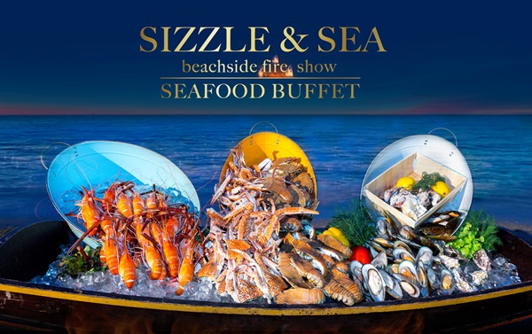 'Sizzle Sea' Beachside Fire Show Seafood Buffet at Centara Grand Mirage Pattaya