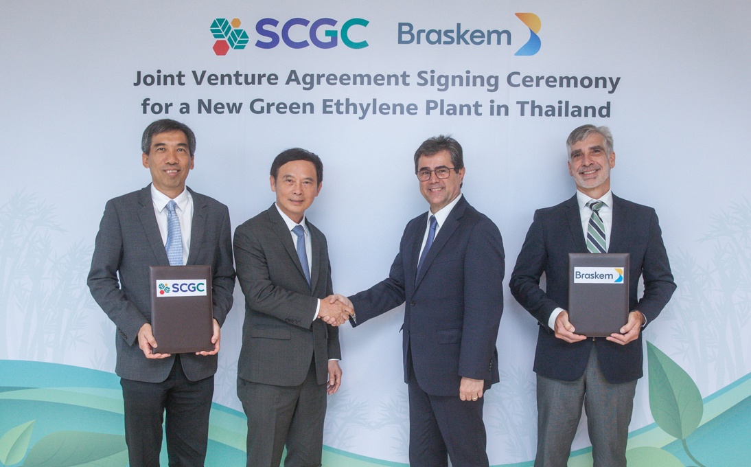 'บราสเคม' ผนึกกำลัง 'SCGC' เดินหน้า ตั้งโรงงานผลิตเอทิลีนชีวภาพ (Green-Ethylene) ในประเทศไทย