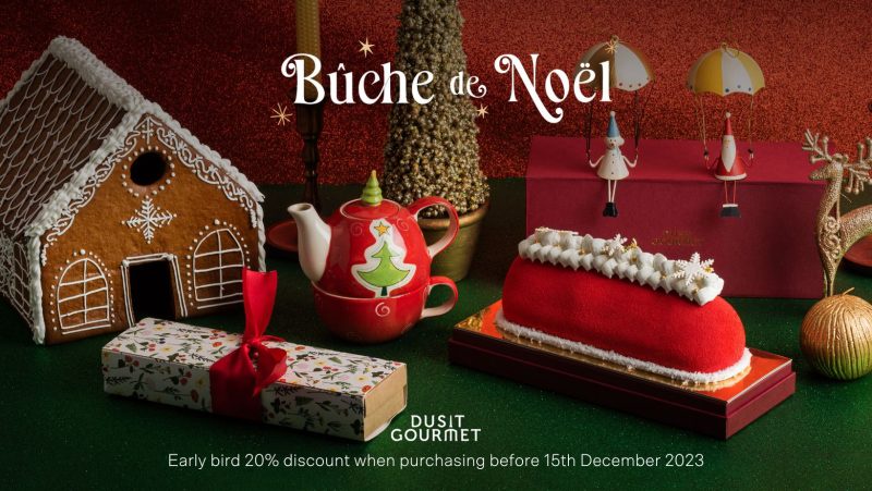Dusit Gourmet offers early bird savings on its traditional Yule Log Cake