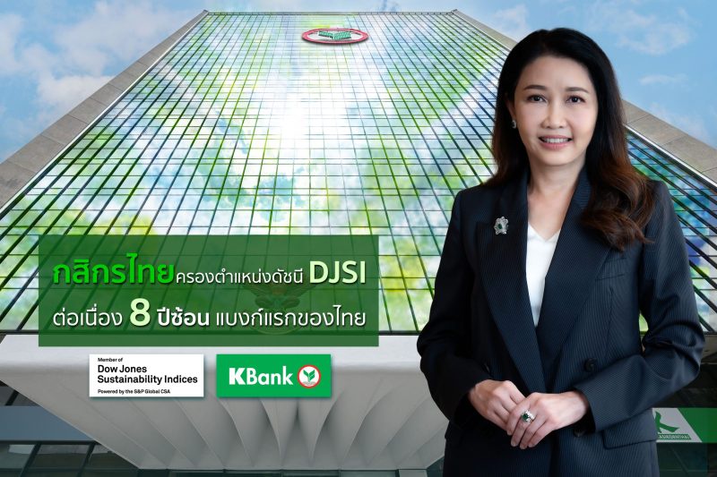 กสิกรไทยครองตำแหน่งในดัชนี DJSI ต่อเนื่อง 8 ปีซ้อน แบงก์แรกของไทย