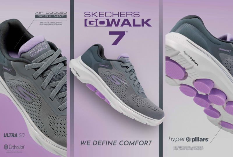 เปลี่ยนประสบการณ์การเดินของคุณให้เหนือระดับด้วย SKECHERS GOwalk 7TM ที่ออกแบบมาเพื่อความสบายและรองรับแรงกระแทกขั้นสูงสุด
