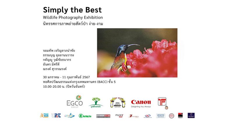 EGCO Group และมูลนิธิไทยรักษ์ป่า ชวนสัมผัสคุณค่าของสัตว์ป่าและธรรมชาติ ในนิทรรศการภาพถ่าย ง่าย-งาม ณ หอศิลปกรุงเทพฯ 30 ม.ค.-11 ก.พ.