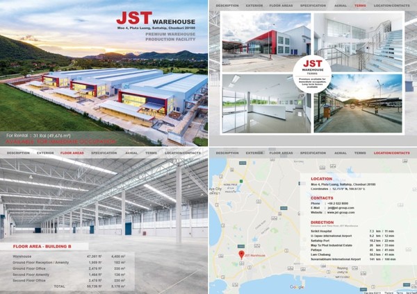 JST Group ทุ่มเงินลงทุนกว่า 500 ล้าน หันจับธุรกิจอสังหาริมทรัพย์สร้างโกดังสินค้าขนาดใหญ่ในพื้นที่ฝั่งตะวันออก