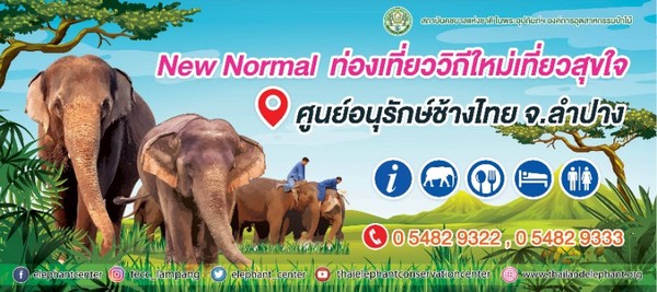 อ.อ.ป. เตรียมเปิดการท่องเที่ยววิถีใหม่ New Normal ที่ ศูนย์อนุรักษ์ช้างไทย จ.ลำปาง เริ่ม 1 ก.ค. 63 นี้