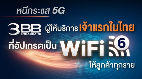 หนีกระแส 5G 3BB ผู้ให้บริการเจ้าแรกในไทยที่อัปเกรดเป็น Wi-Fi 6 ให้ลูกค้าทุกราย