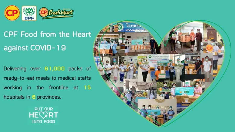CP Foods delivers "Food from heart" to hospitals in Covid-19 red zone