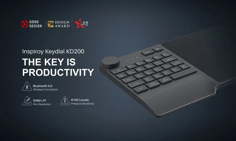 Huion KD200 แท็บเล็ตพร้อมปากกาและคีย์บอร์ด คว้าสามรางวัลออกแบบระดับนานาชาติ