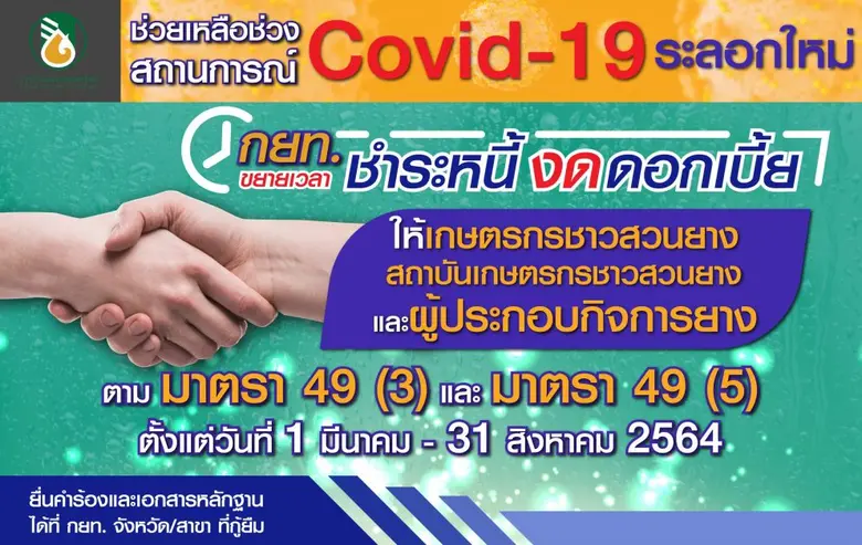 กยท. ขยายเวลาชำระหนี้ 6 เดือน ช่วยเหลือเกษตรกร/สถาบันเกษตรกรชาวสวนยาง และผู้ประกอบกิจการยาง เริ่ม 1 มี.ค. นี้