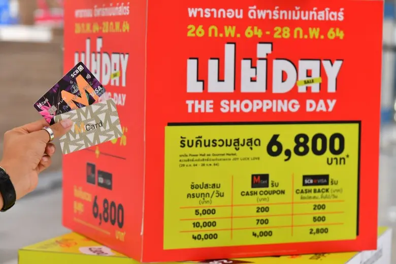 ห้างสรรพสินค้ากลุ่มเดอะมอลล์ กรุ๊ป อัดโปรแรง 3 วันเต็ม จัด เปย์ DAY THE SHOPPING DAY สินค้าเคาน์เตอร์ปกติลดสูงสุด 50% ช้อปรับคืนรวมสูงสุด 6,800 บาท