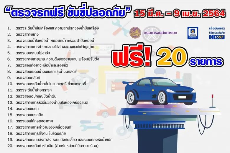 วิริยะประกันภัย "ชวนตรวจรถฟรี" ช่วงเทศกาลสงกรานต์ 2564