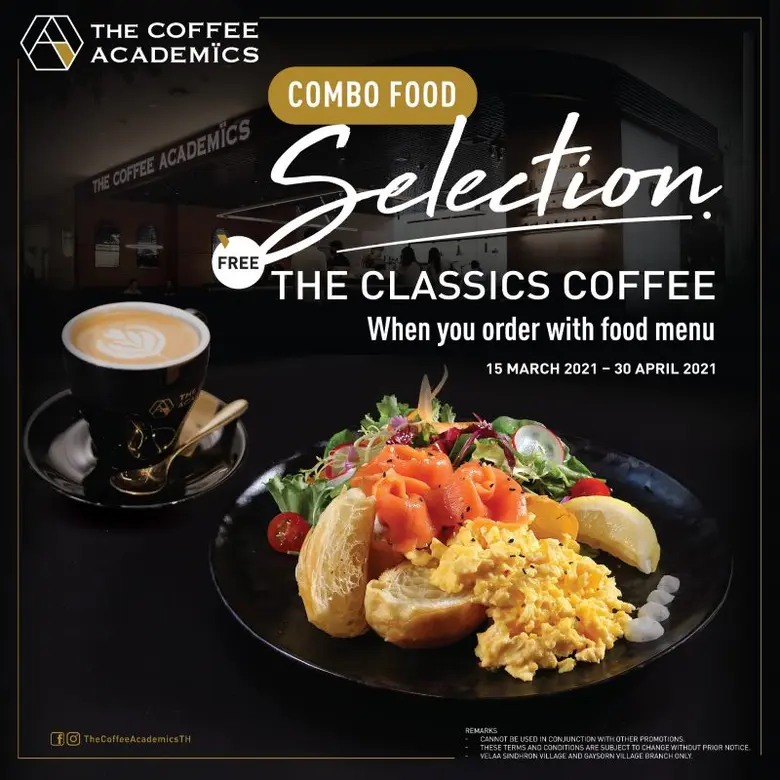 Get a free coffee from the classic menu with the purchase of an entree at The Coffee Academic Langsuan and Gaysorn Village