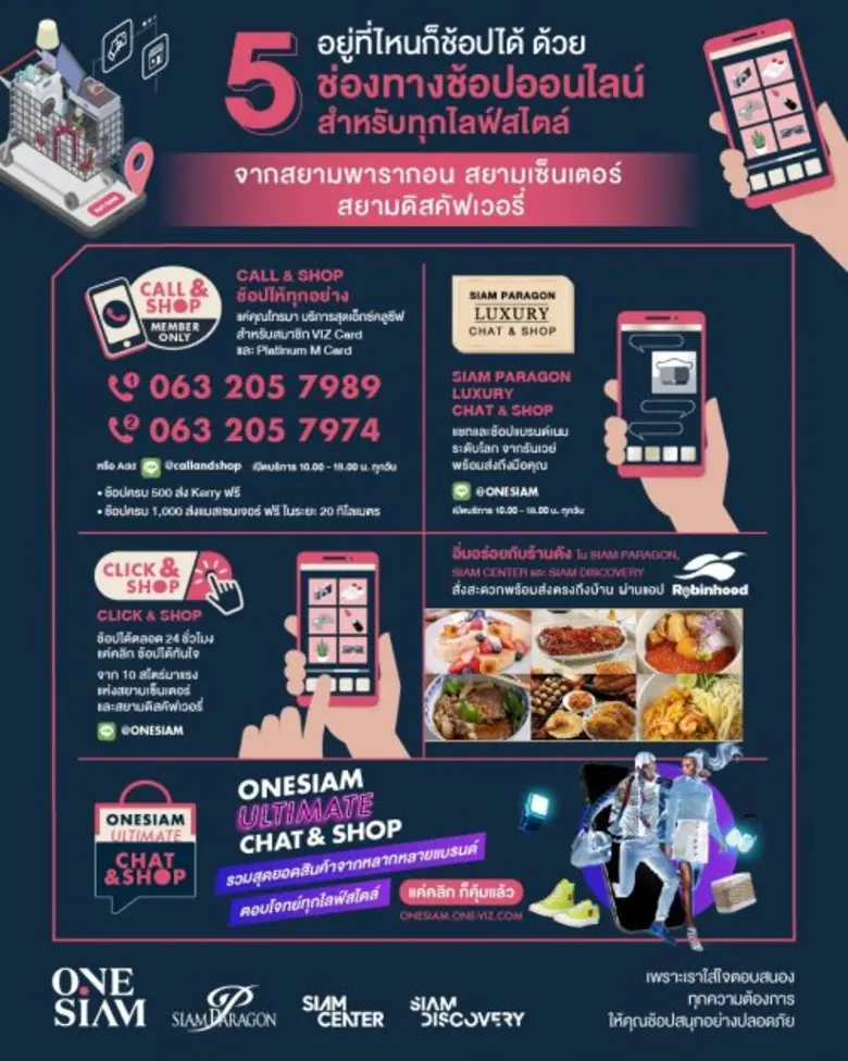 วันสยาม และไอคอนสยาม มอบความสะดวก เพิ่มความคุ้มค่าในการช้อป ส่งฟรีพร้อมแจกโค้ดส่วนลดกับบริการช้อปออนไลน์