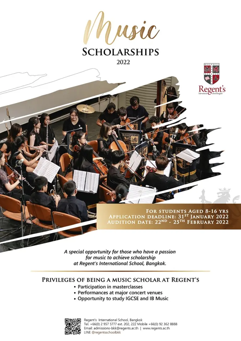 2022 Regent's International School Music Scholarship Application is now open!