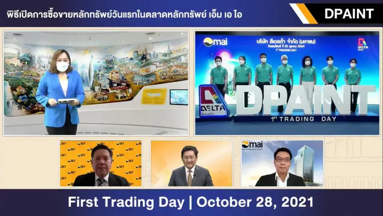SME D Bank สุดปลื้มลูกค้าร่วมลงทุน "สีเดลต้า" เข้าตลาดหลักทรัพย์ เอ็ม เอ ไอ ย้ำบทบาทธนาคารเพื่อการพัฒนา เดินเคียงข้างส่งเสริมเอสเอ็มอีสู่ความสำเร็จ