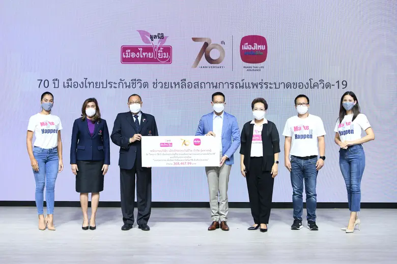 เมืองไทยประกันชีวิต ร่วมกับมูลนิธิเมืองไทยยิ้ม บริจาคเงินสมทบแก่สภากาชาดไทย  "โครงการช่วยเหลือสถานการณ์แพร่ระบาดของโควิด-19"