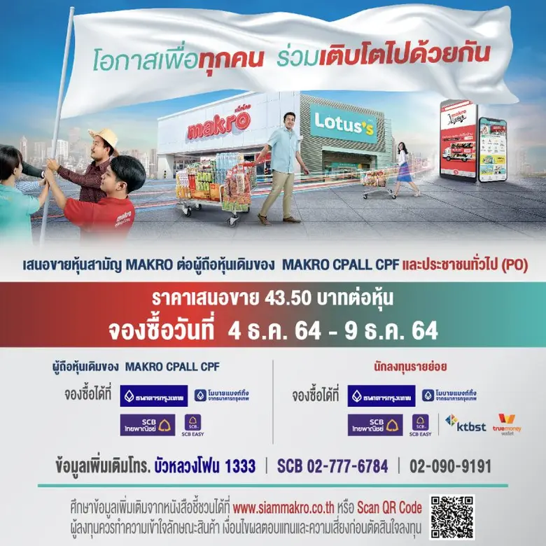 หุ้น MAKRO ฮอต นักลงทุนจองซื้อคึกคักตั้งแต่วันแรก