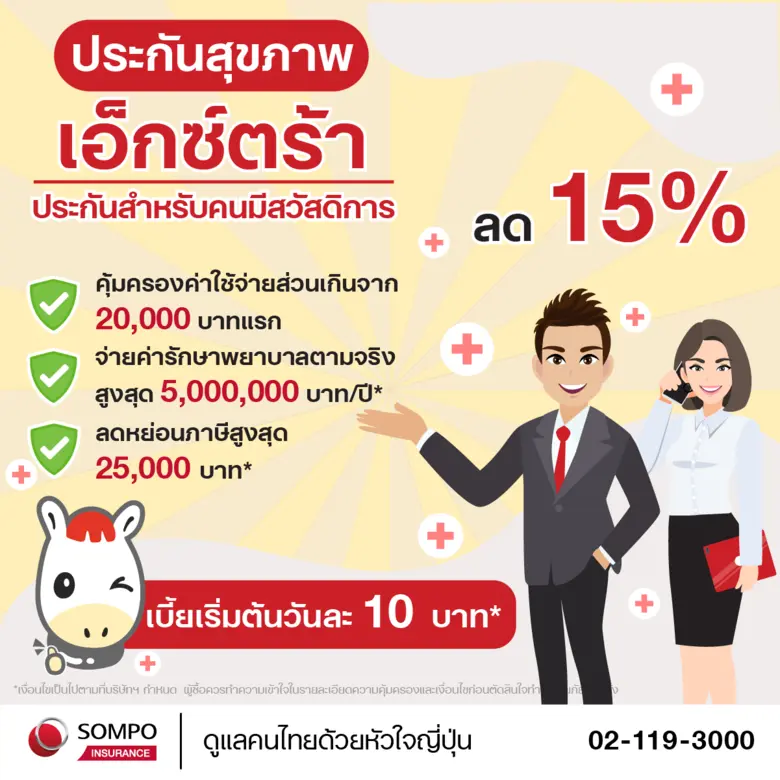 ซมโปะ ประกันภัย ส่งมอบของขวัญท้ายปี จัดเต็มประกันสุขภาพโค้งสุดท้าย ที่มาพร้อมทั้งความคุ้มครองและการลดหย่อนภาษี พร้อมส่วนลด 15%