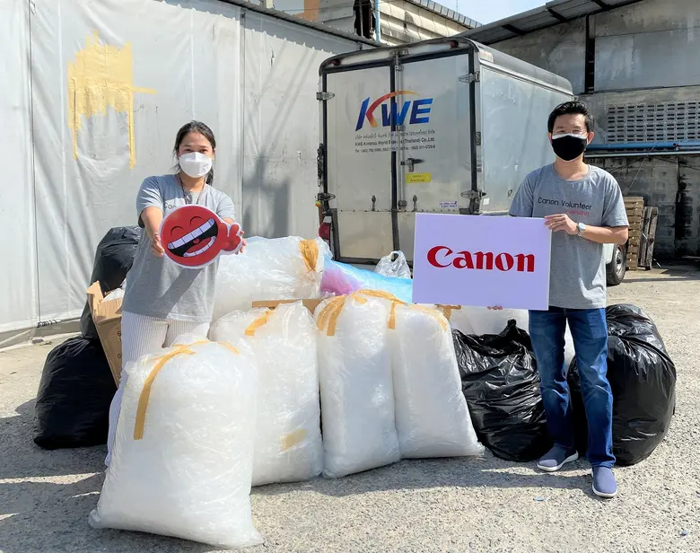 อาสาลดขยะให้โลก แคนนอน สนับสนุนโครงการ "วน" รณรงค์แยกขยะพลาสติกยืดได้ นำกลับมารีไซเคิลใหม่