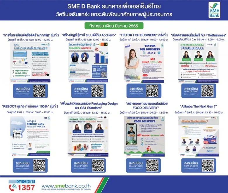 SME D Bank ติดอาวุธเอสเอ็มอีไทย ยกระดับข้ามผ่านอุปสรรค จัด 8 โปรแกรมเสริมแกร่ง เติมความรู้ หนุนเพิ่มรายได้ ขยายตลาดเติบโต