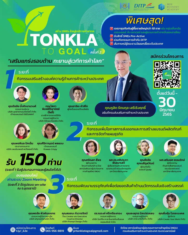 NEA ชวนสมัคร "ต้นกล้า ทู โกล 65" รอบสุดท้ายของปีนี้! จัดเต็มความรู้ธุรกิจระหว่างประเทศ