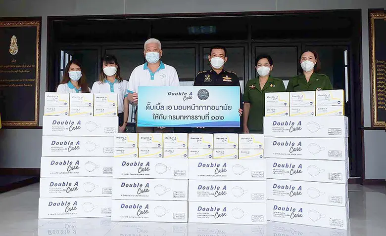 ดั๊บเบิ้ล เอ มอบหน้ากากอนามัย ลดแพร่ระบาดโควิด-19 อย่างต่อเนื่อง