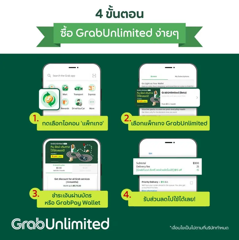 แกร็บส่ง "GrabUnlimited" สู้ศึกค่าครองชีพ ปั้น "แพ็กเกจสมาชิกรายเดือน" เริ่มต้น 1 บาท ครอบคลุมทุกบริการ