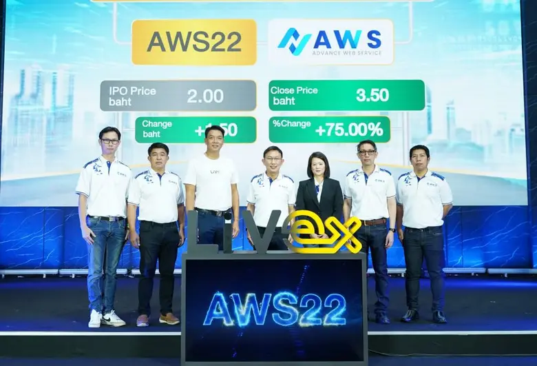 ฤกษ์ดี 9 เดือน 9 "AWS22" เข้าเทรด ไลฟ์เอ็กซ์เช้นจ์  ประเดิม ตัวแรก ราคาเปิดซื้อขาย 3.50 บาท