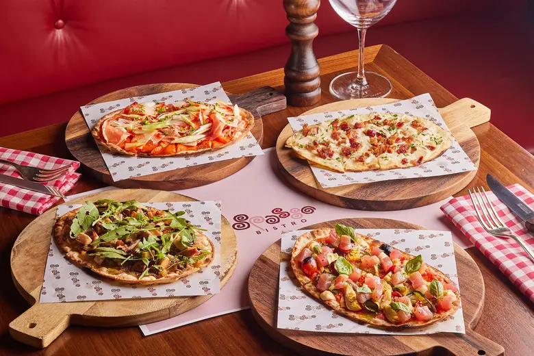 FLAME UP YOUR MEAL IN FRENCH STYLE AT SPASSO BISTRO, WITH AN ENTICING VARIETY OF AUTHENTIC TARTE FLAMBEE