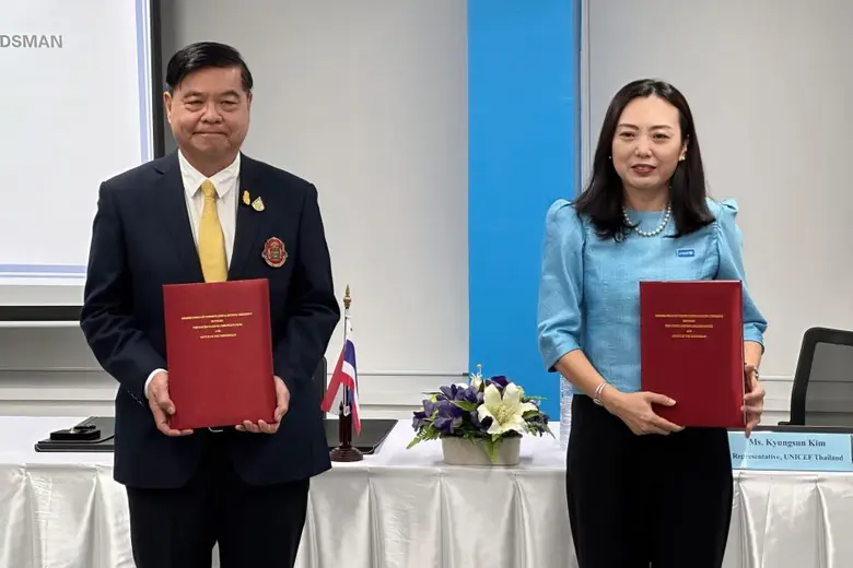 การลงนามบันทึกความเข้าใจระหว่างสำนักผู้ตรวจการแผ่นดินและยูนิเซฟเพื่อส่งเสริมการปกป้องสิทธิเด็ก
