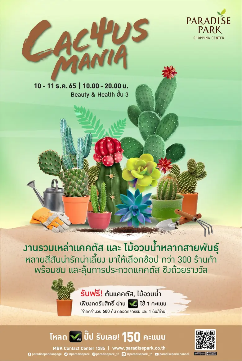 พาราไดซ์ พาร์ค ชวนสาวกแคคตัสมาช้อปไม้อวบน้ำสุดคิ้วท์ ในงาน "Cactus Mania" 10-11 ธ.ค. นี้