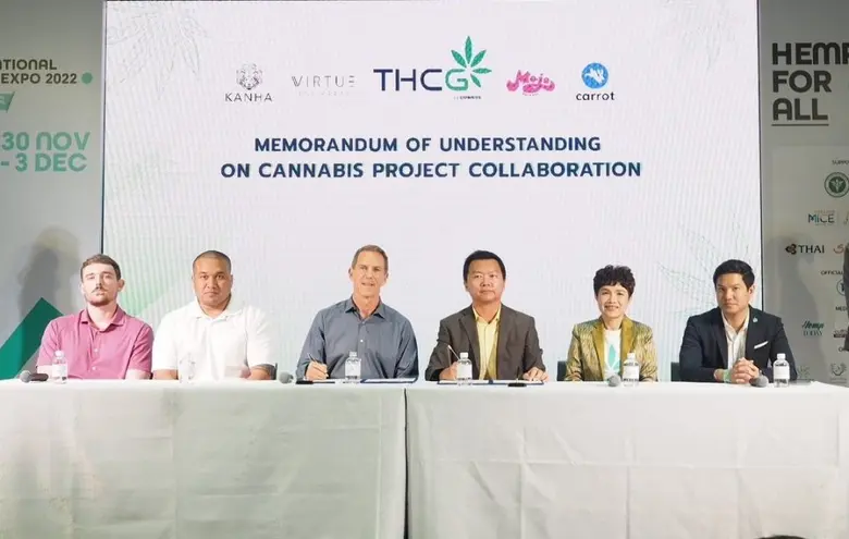 GUNKUL ส่ง "THCG" เซ็นเอ็มโอยู 4 พันธมิตร "Kanha"-"Mojo"- "Virtue" และ "Carrot" ลุยแปรรูปกัญชง-กัญชารองรับตลาดด้านการแพทย์ที่ส่งสัญญาณเติบโต
