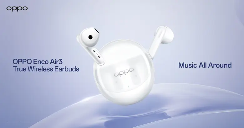 ออปโป้ เปิดตัว "OPPO Enco Air3" หูฟังไร้สายรุ่นล่าสุด ดีไซน์โดดเด่นนำเทรนด์ด้วยเคสชาร์จโปร่ง มอบเสียงทรงพลัง คมชัดทุกมิติ ตอบโจทย์การใช้งานในทุกไลฟ์สไตล์