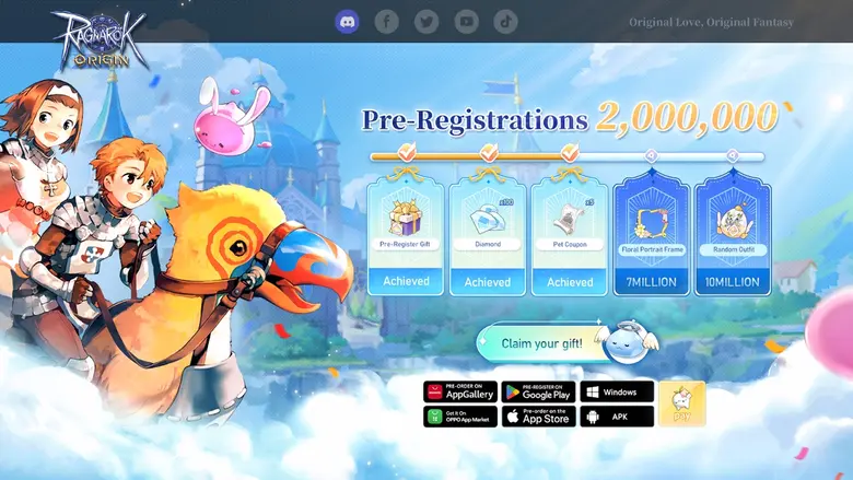 Ragnarok Origin ฉลองยอดลงทะเบียนล่วงหน้าทะลุ 2,000,000 คน! พร้อมเปิดตัวดารานักแสดงชื่อดัง "ใหม่ ดาวิกา" ในฐานะพรีเซ็นเตอร์ !