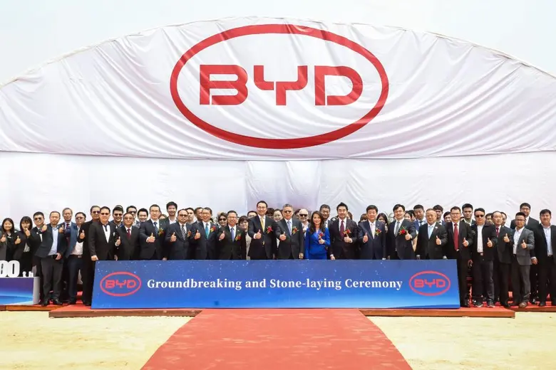 The groundbreaking ceremony of BYD passenger Vehicle manufacturing base in Thailand, delivering for the 9,999th and 10,000th BYD ATTO 3.