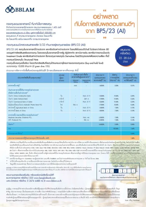 BBLAM เสนอขาย IPO 'BP5/23 (AI)' วันที่ 22-28 มี.ค.นี้