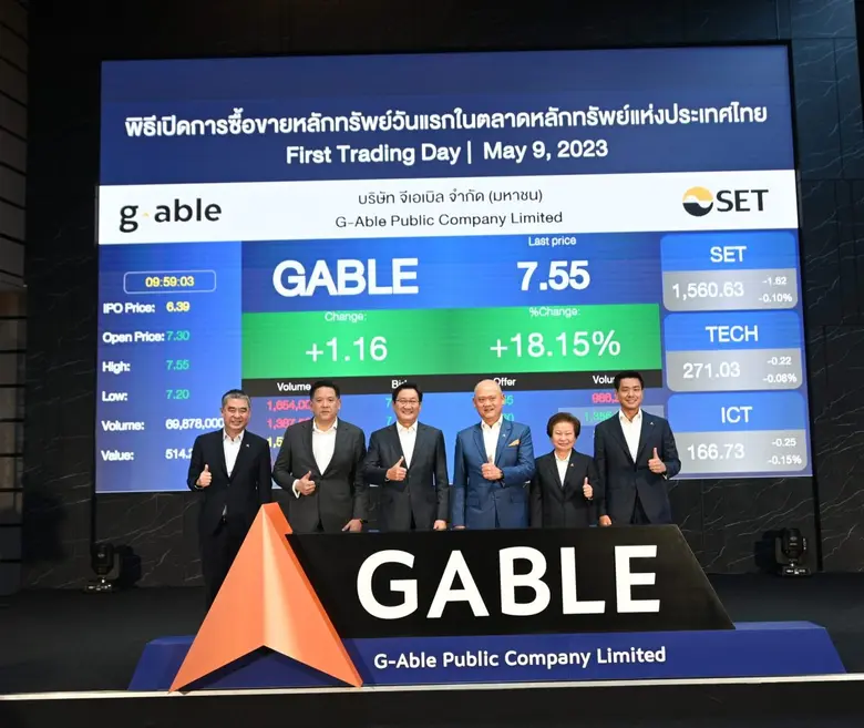 GABLE เริ่มซื้อขายในตลาดหลักทรัพย์ฯ วันแรก