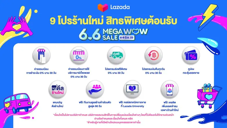 ลาซาด้า รุกแคมเปญใหญ่ 6.6 MEGA WOW SALE ส่งท้ายไตรมาสสอง จัดเต็มโปรแรงเอาใจผู้ขาย-ผู้ซื้อ เสริมสิทธิประโยชน์หนุนร้านค้าใหม่