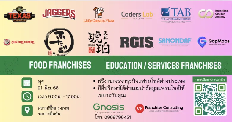 งานเจรจารับสิทธิแฟรนไชส์ต่างประเทศขยายในไทย