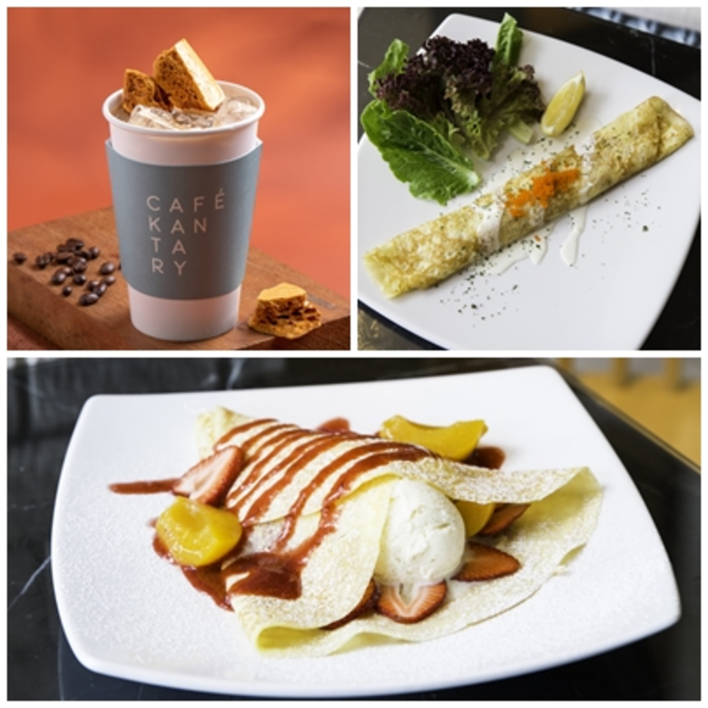 Special New Menu Available for Limited Time only! Meet Our "Crab Meat Cheese Crepe", "Peach Melba Crepe" and "Honeycomb Latte Toffee" at Cafe Kantary throughout Thailand!