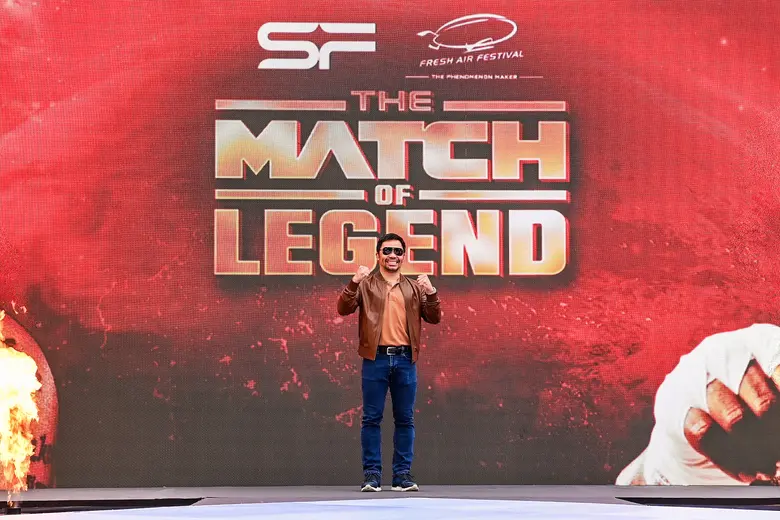 เฟรชแอร์ เฟสติวัล เตรียมระเบิดโคตรมวย "THE MATCH OF LEGEND" การปะทะของ 2 ตำนานนักชกระดับโลกแมนนี่ ปาเกียว - บัวขาว บัญชาเมฆ