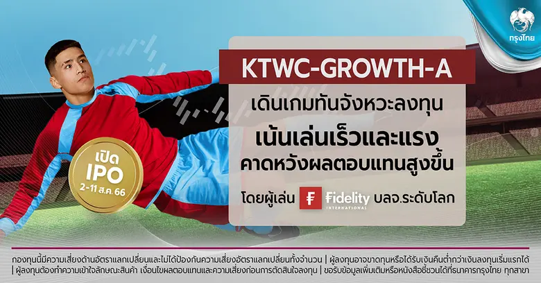"กรุงไทย" ผนึก "ฟิเดลิตี้" เปิดกองทุน Krungthai World Class Series ดีเดย์ 2-11 ส.ค.66